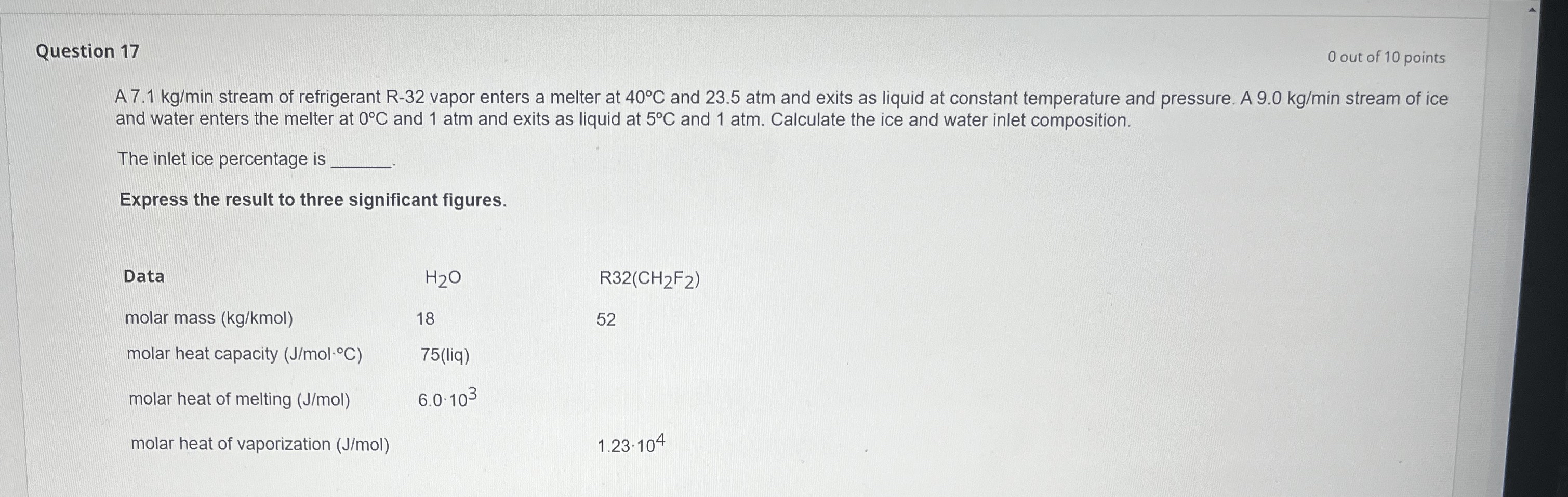 Question 1 7 A 7 . 1 k g m i n stream of