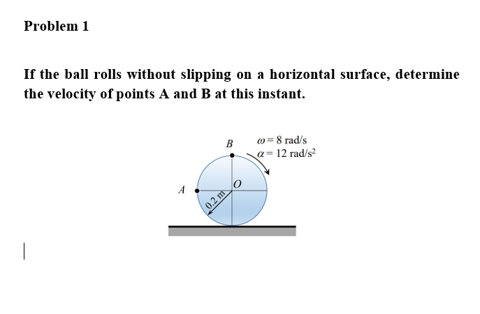 Problem 1 If the ball rolls without slipping on a
