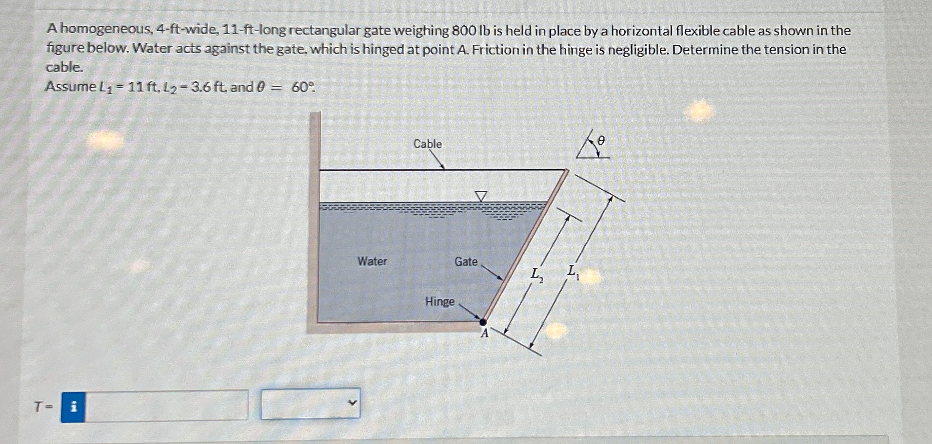 A homogeneous, 4 - ft - wide, 1 1 - ft - long