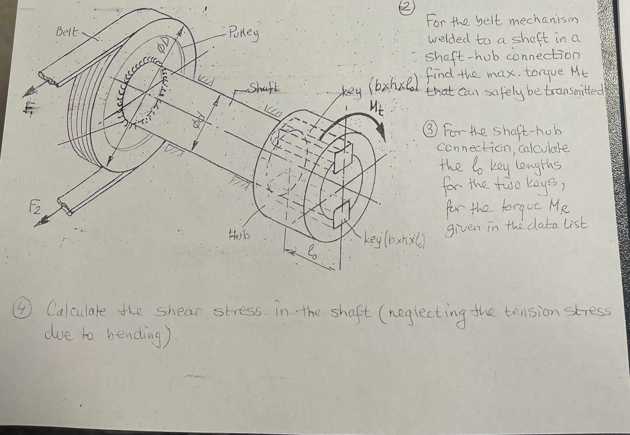 For the belt mechanism welded to a shaft in a
