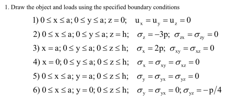 Draw the object and loads using the specified