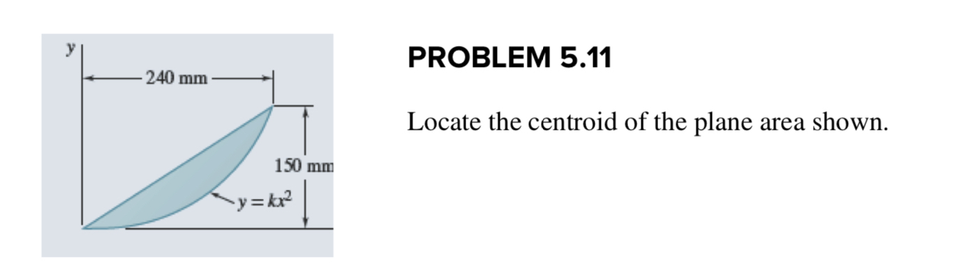 PROBLEM 5 . 1 1 Locate the centroid of the plane