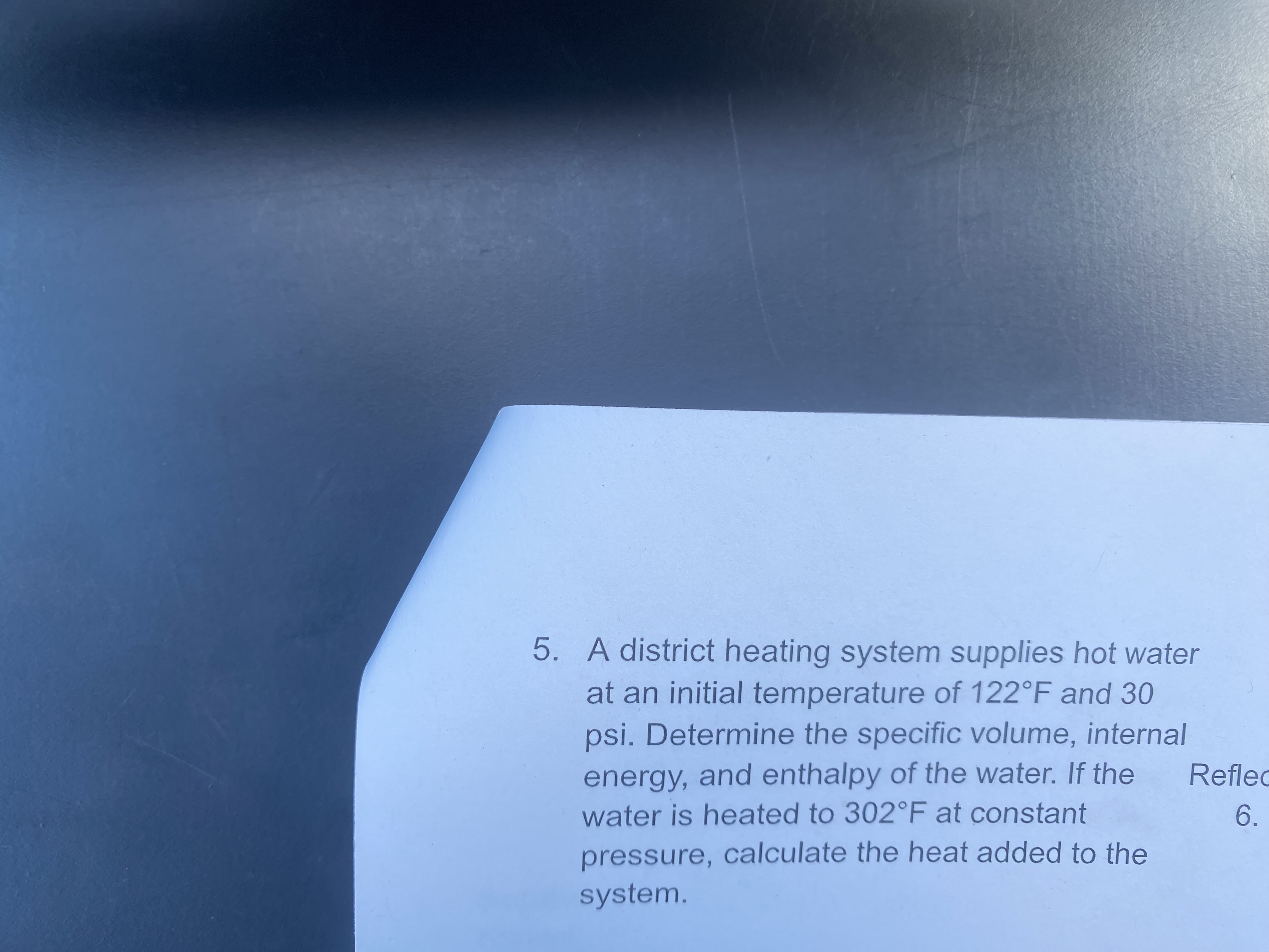 A district heating system supplies hot water at