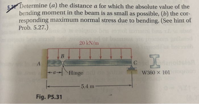 5 . 2 . Determine ( a ) the distance a for which