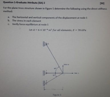Question 1 - Graduate Attribute ( GA ) 2 [ 3 0 ]