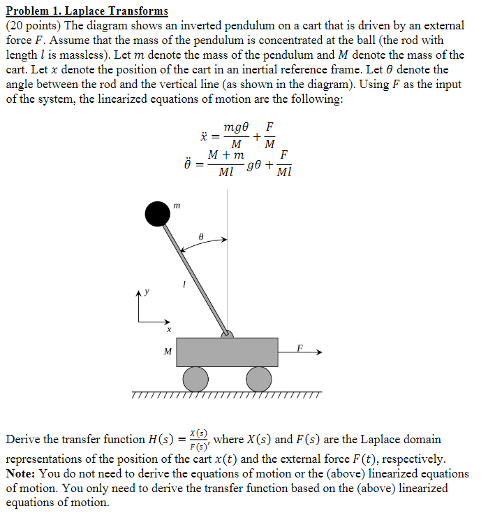 Problem 1 . Laplace Transforms ( 2 0 points ) The