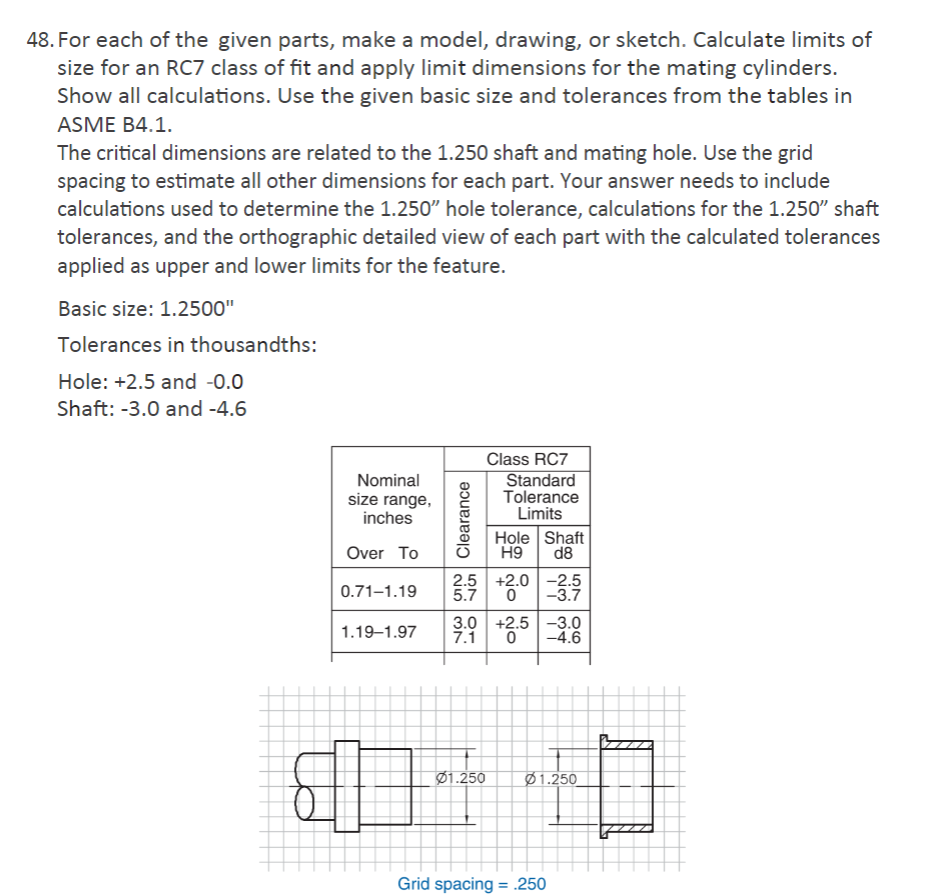 For each of the given parts, make a model,