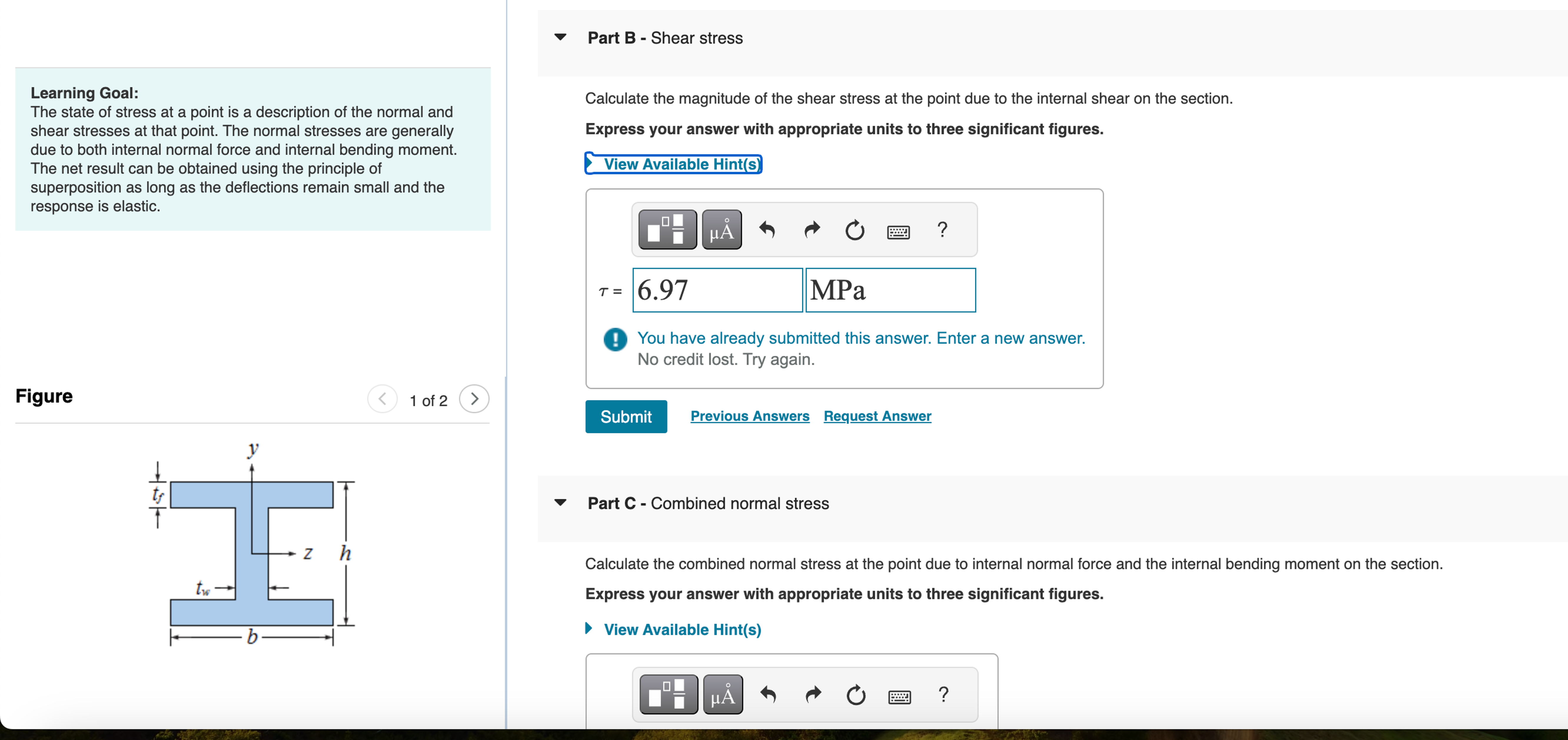 A column with a wide - flange section has a