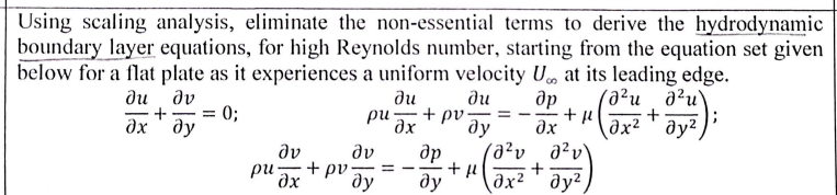 Using scaling analysis, eliminate the non -