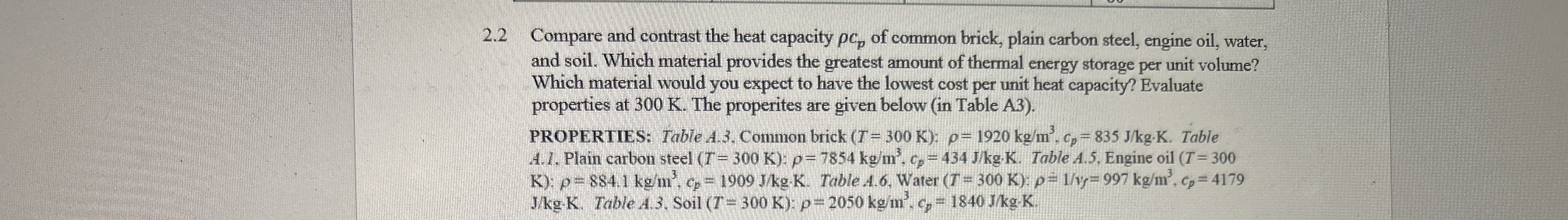2 . 2 Compare and contrast the heat capacity c p