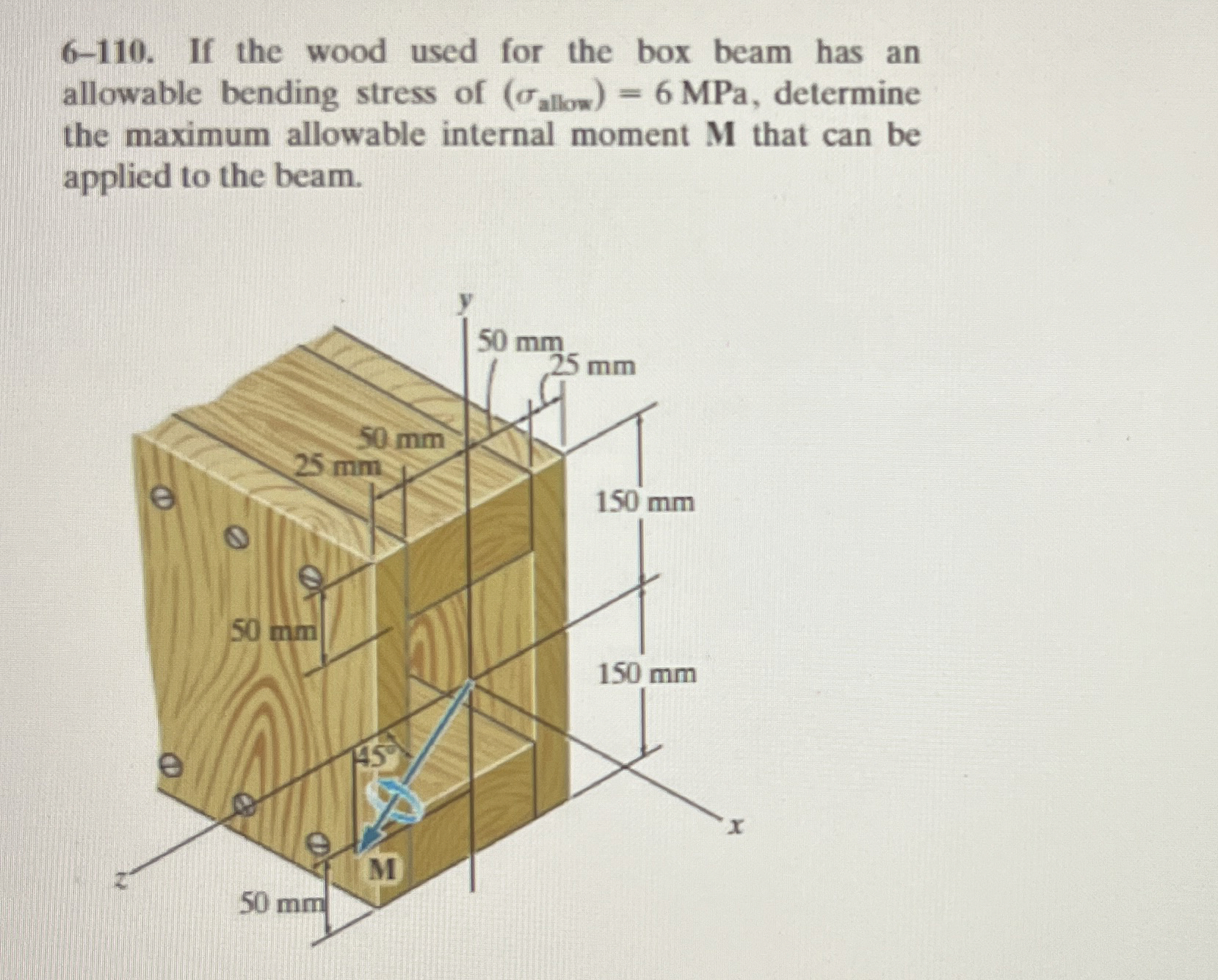 6 - 1 1 0 . If the wood used for the box beam has