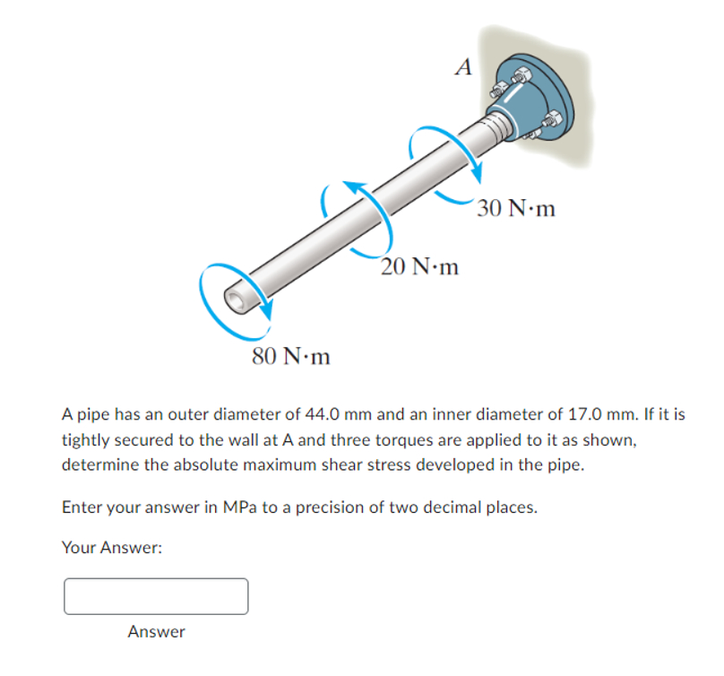 A pipe has an outer diameter of 4 4 . 0 mm and an