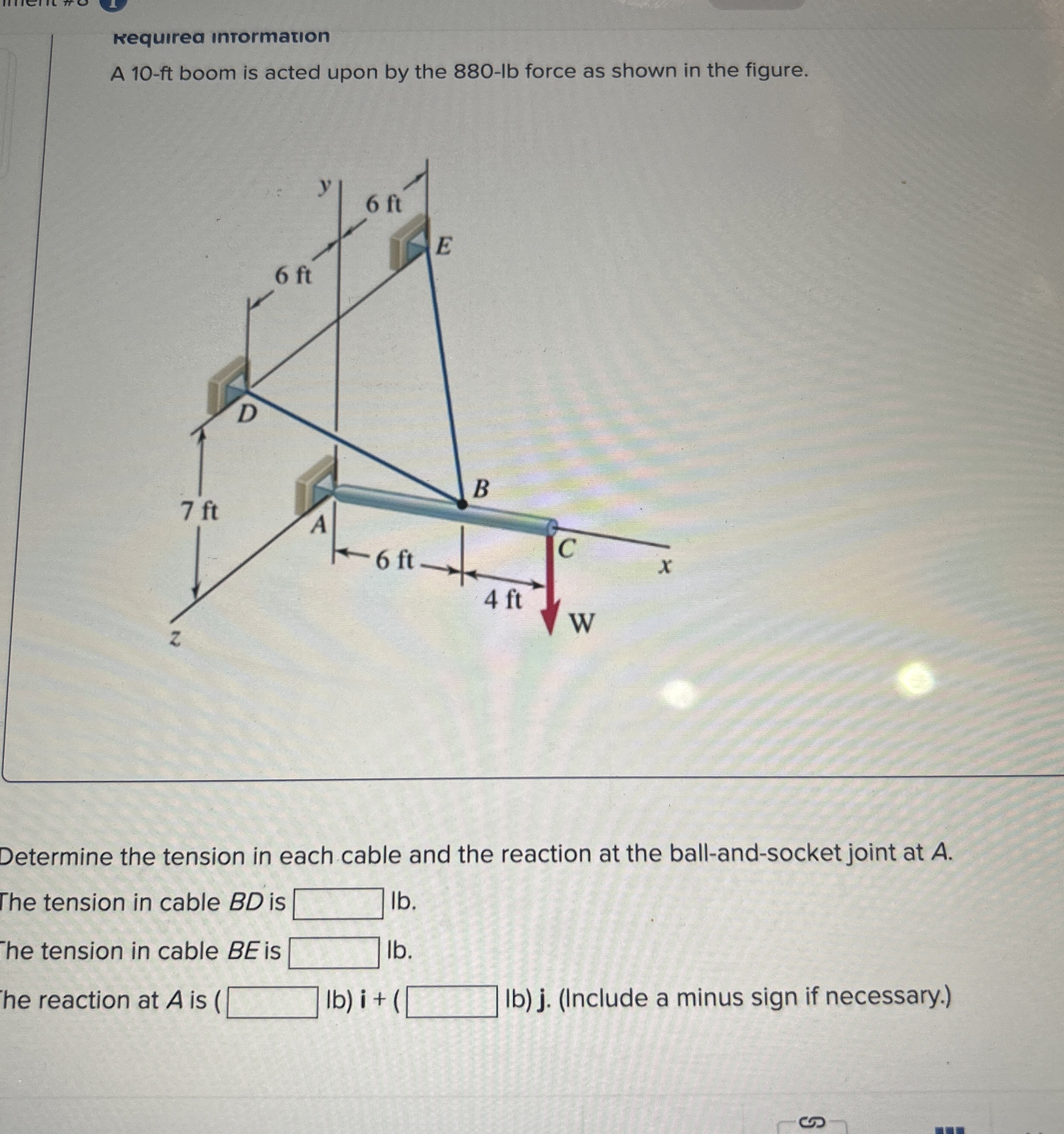 Kequirea intormation A 1 0 - ft boom is acted