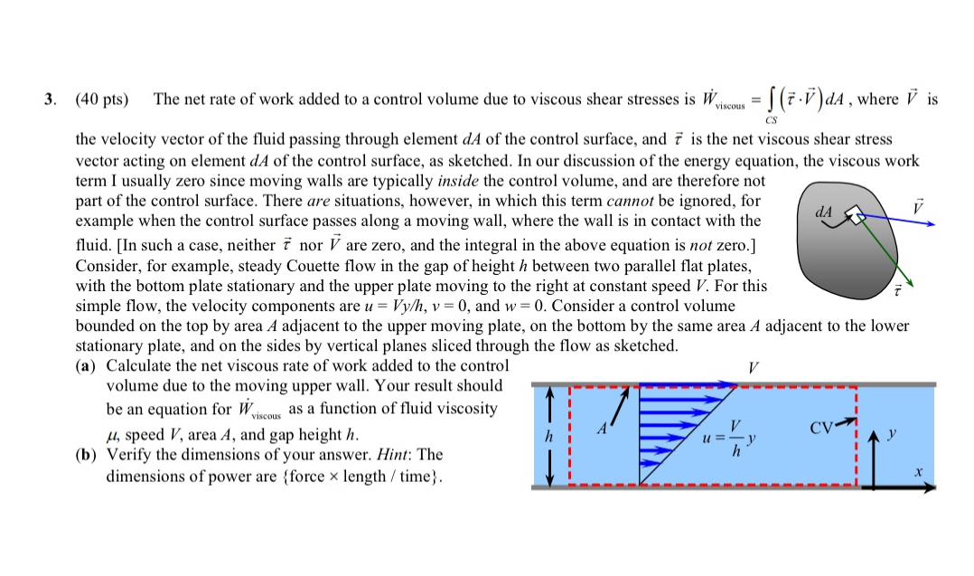( 4 0 pts ) The net rate of work added to a