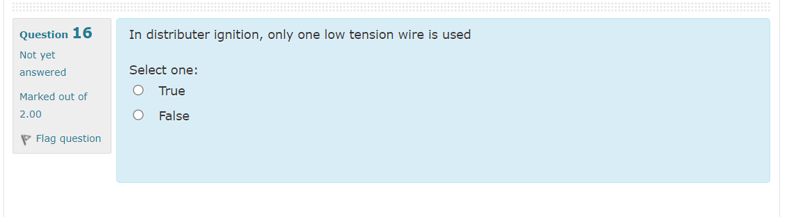 In distributer ignition, only one low tension