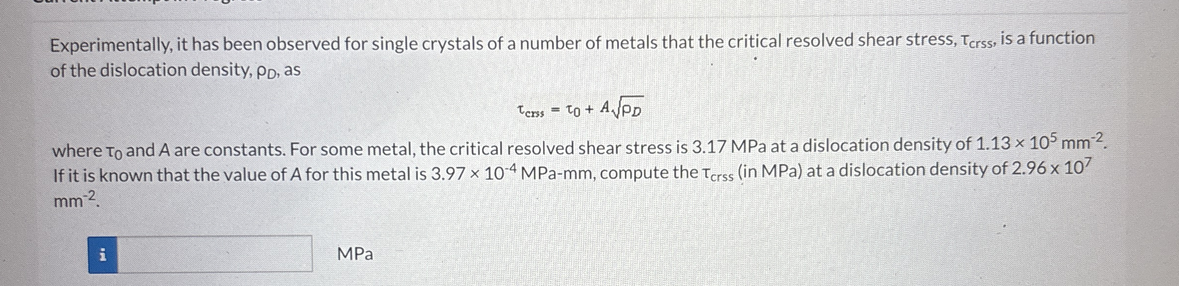 Experimentally, it has been observed for single