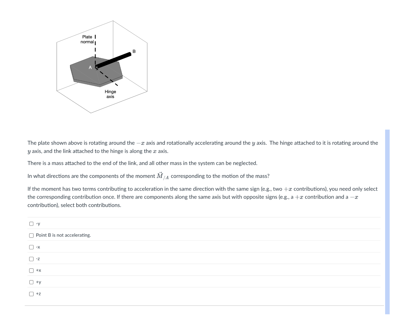 The plate shown above is rotating around the \ (