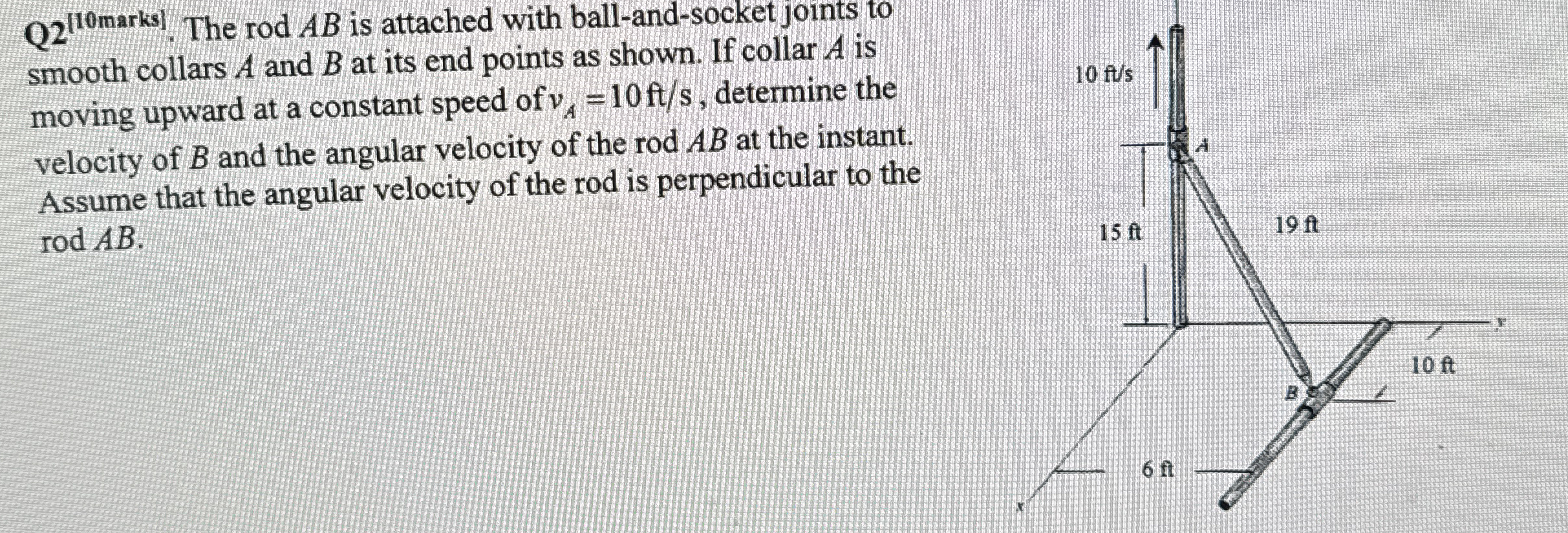 Q 2 ? [ 1 0 m a r k s ] . The rod A B is attached