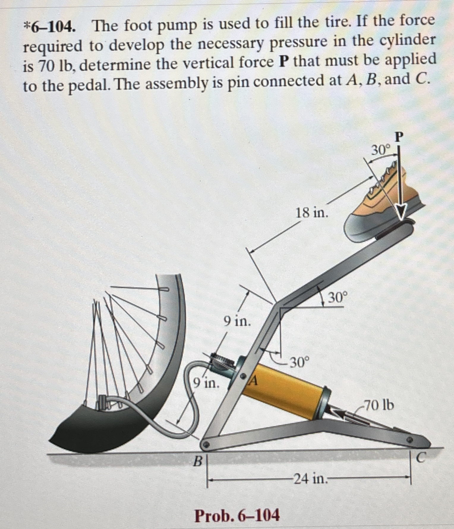 * 6 - 1 0 4 . The foot pump is used to fill the