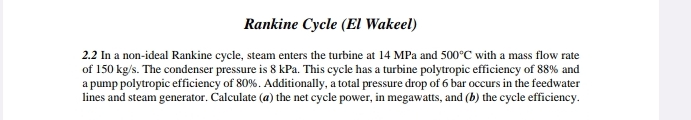 Rankine Cycle ( El Wakeel ) 2 . 2 In a non -