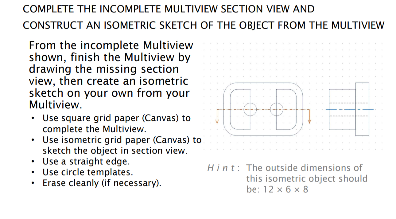 COMPLETE THE INCOMPLETE MULTIVIEW SECTION VIEW
