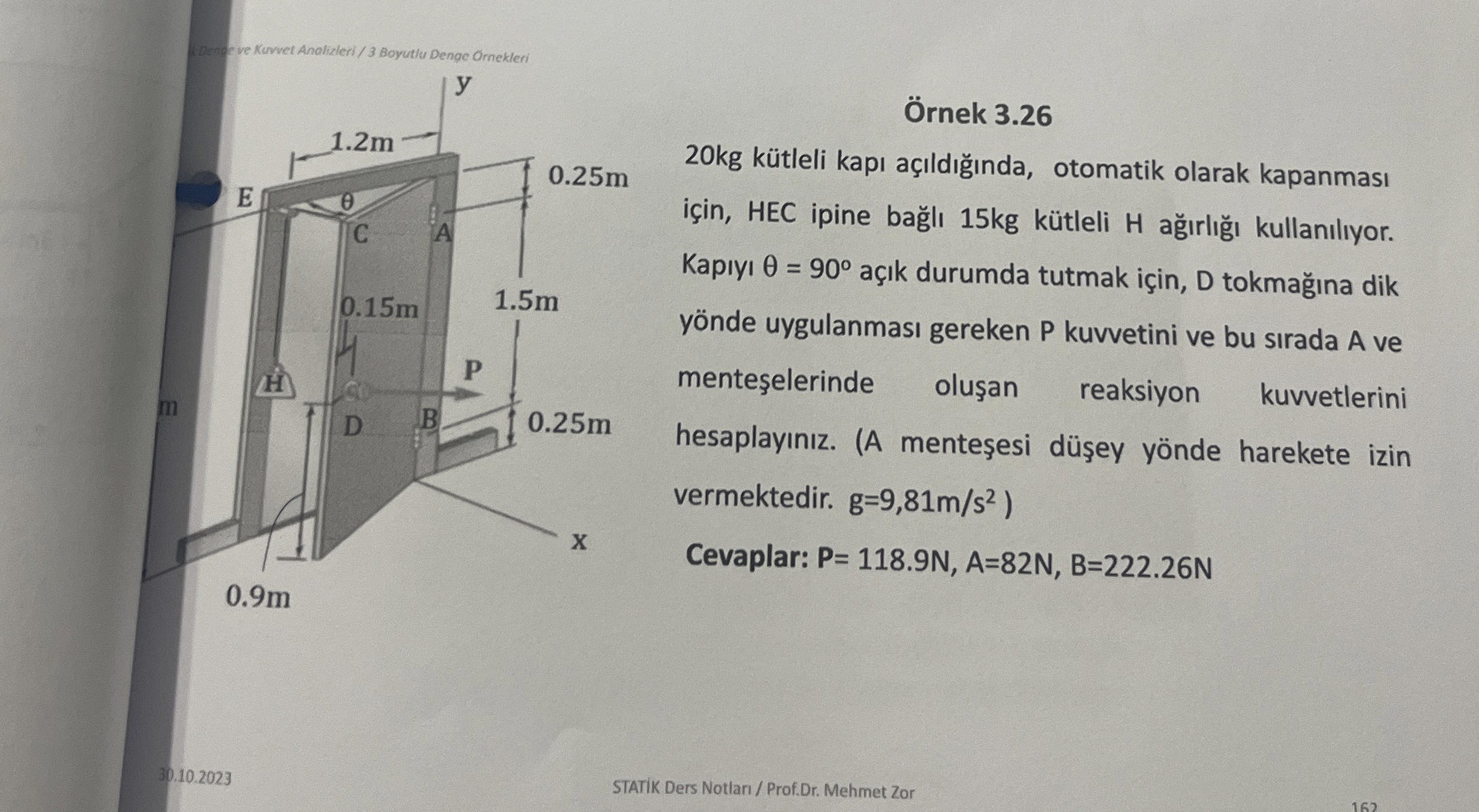 rnek 3 . 2 6 2 0 kg k tleli kap a d nda ,