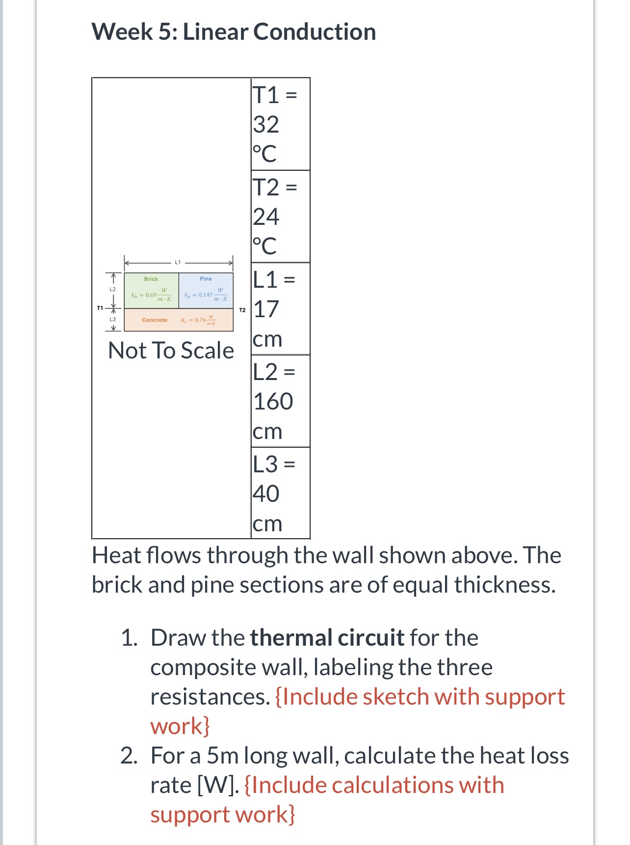 Week 5 : Linear Conduction Heat flows through the