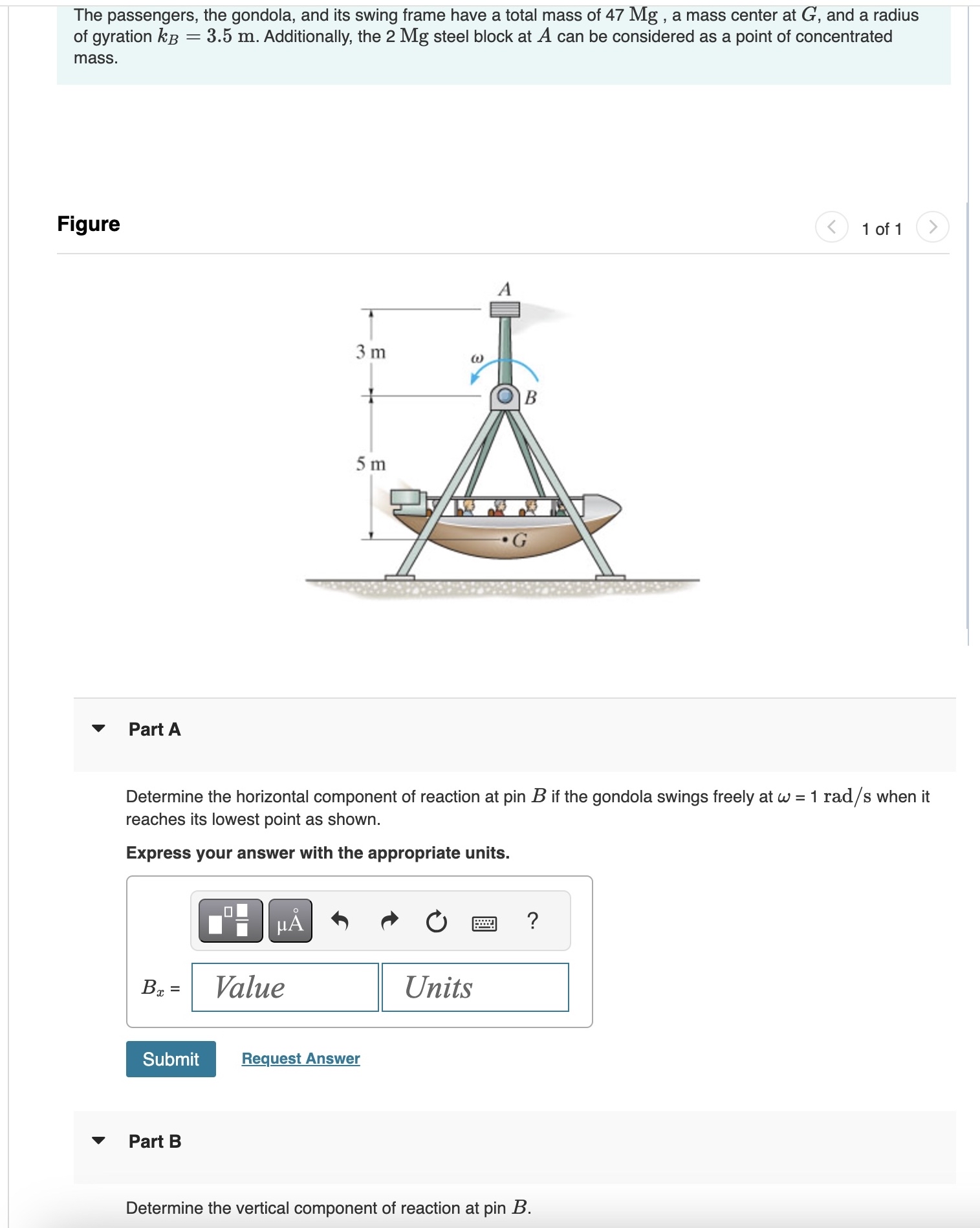 The passengers, the gondola, and its swing frame