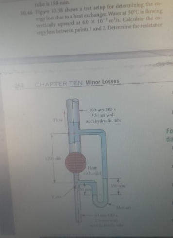 tube is 1 5 0 mm . writicaly upward at 6 . 0 1 0