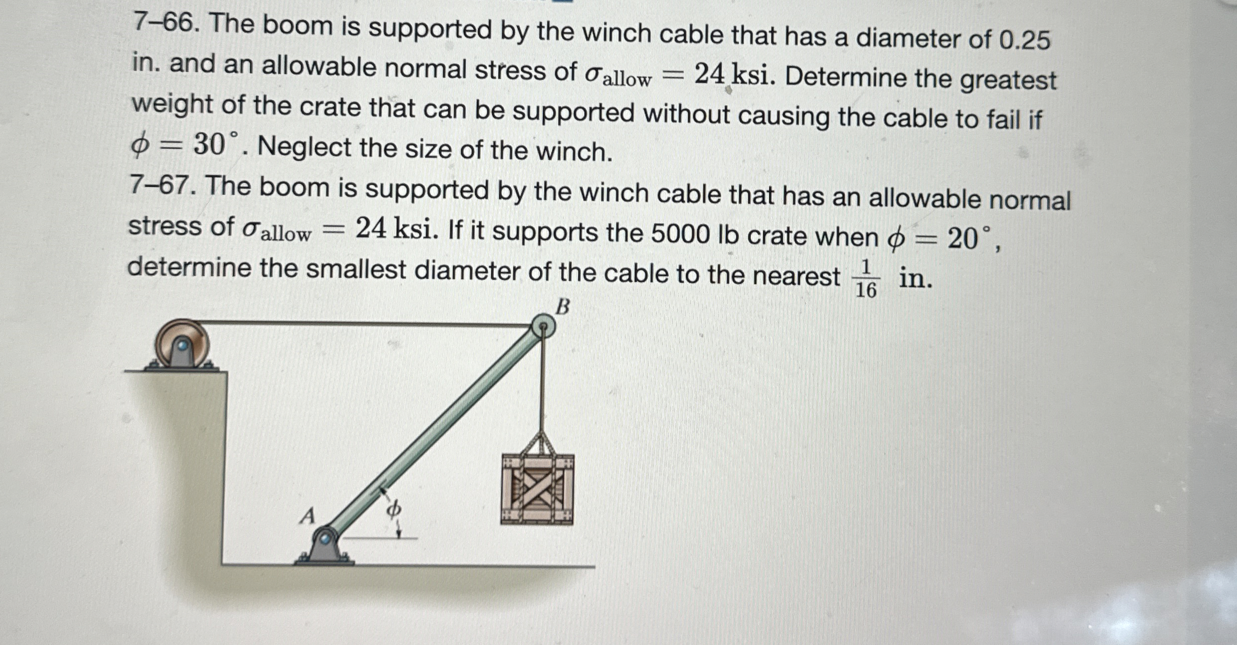 7 - 6 6 . The boom is supported by the winch