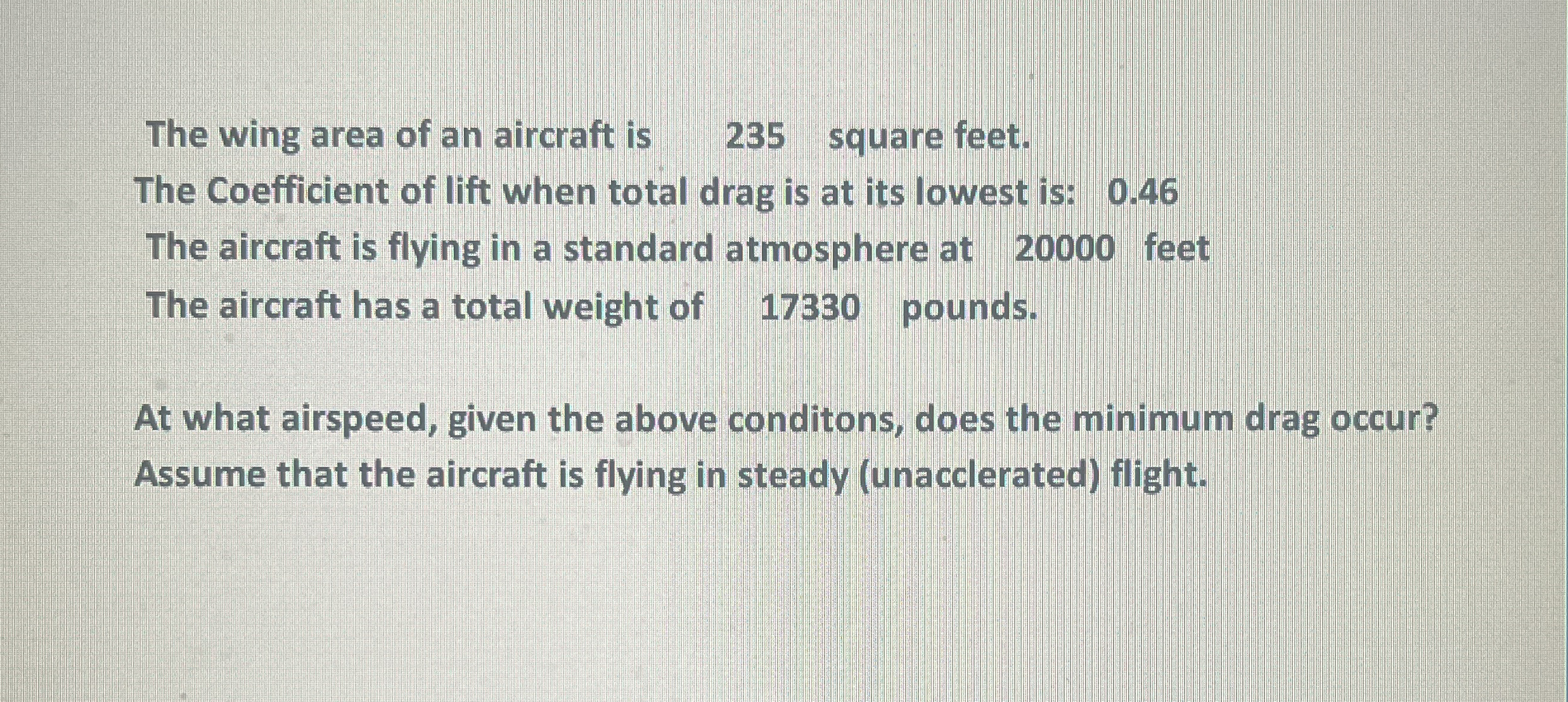 The wing area of an aircraft is 2 3 5 square