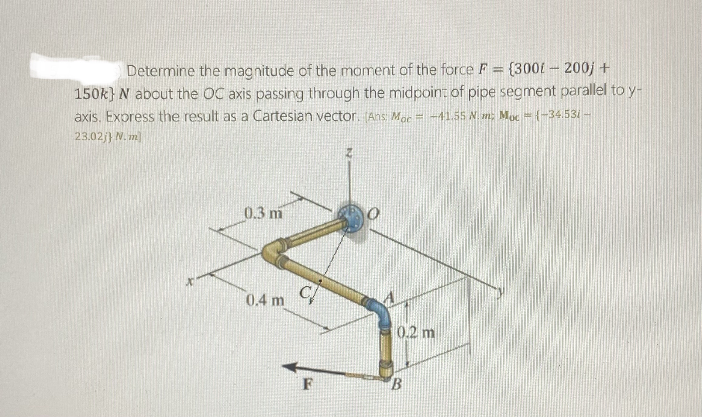 Determine the magnitude of the moment of the