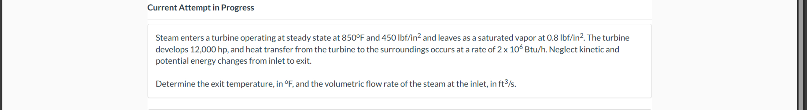 Current Attempt in Progress Steam enters a