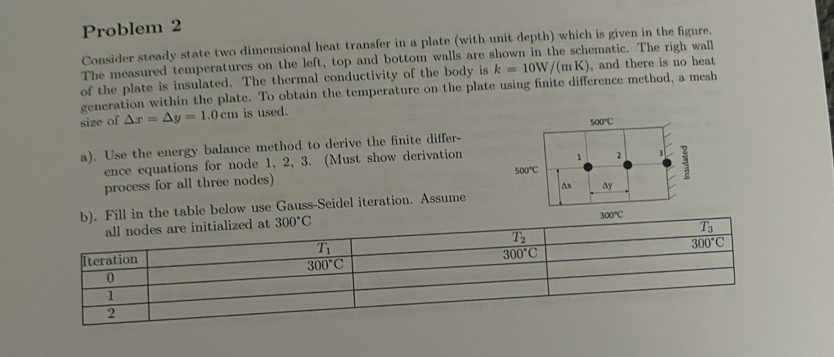 Problem 2 Consider steady state two dimensional