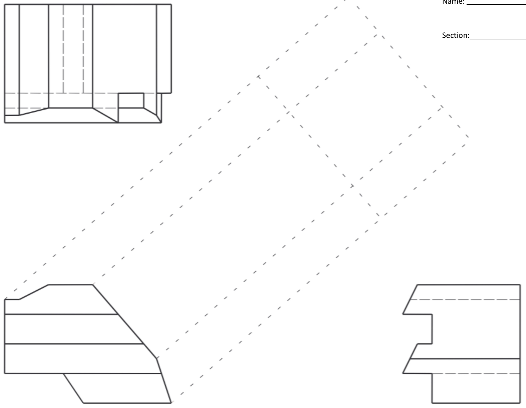 Create the auxiliary view for the engineering