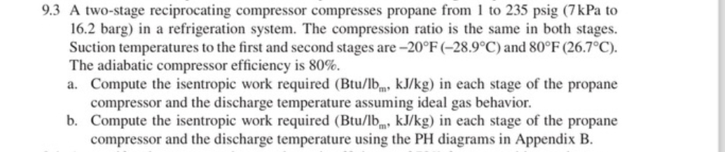 9 . 3 A two - stage reciprocating compressor