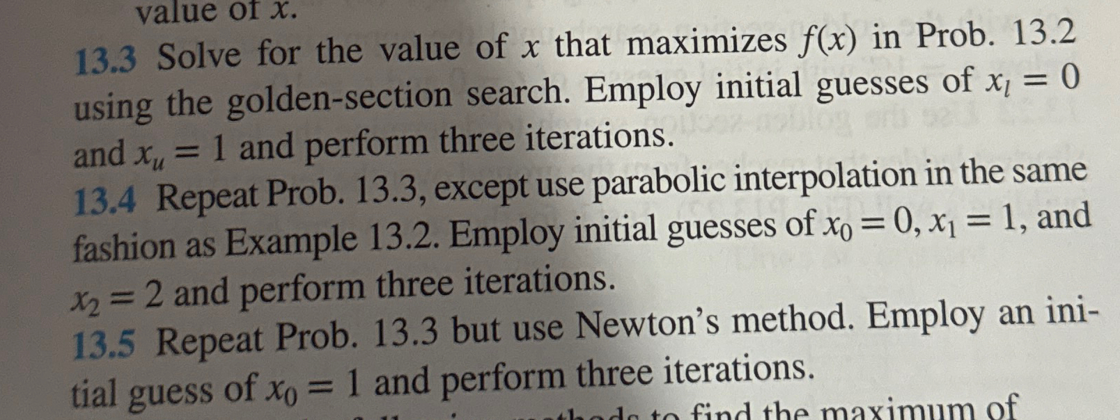 1 3 . 3 Solve for the value of x that maximizes f