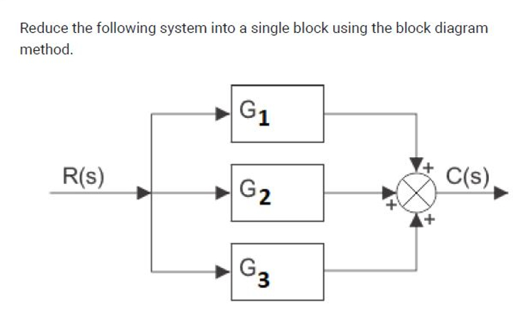 Reduce the following system into a single block