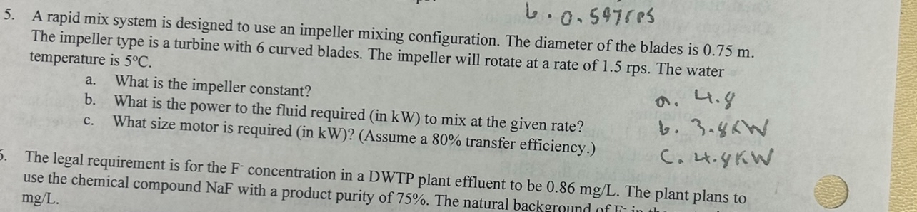 A rapid mix system is designed to use an impeller