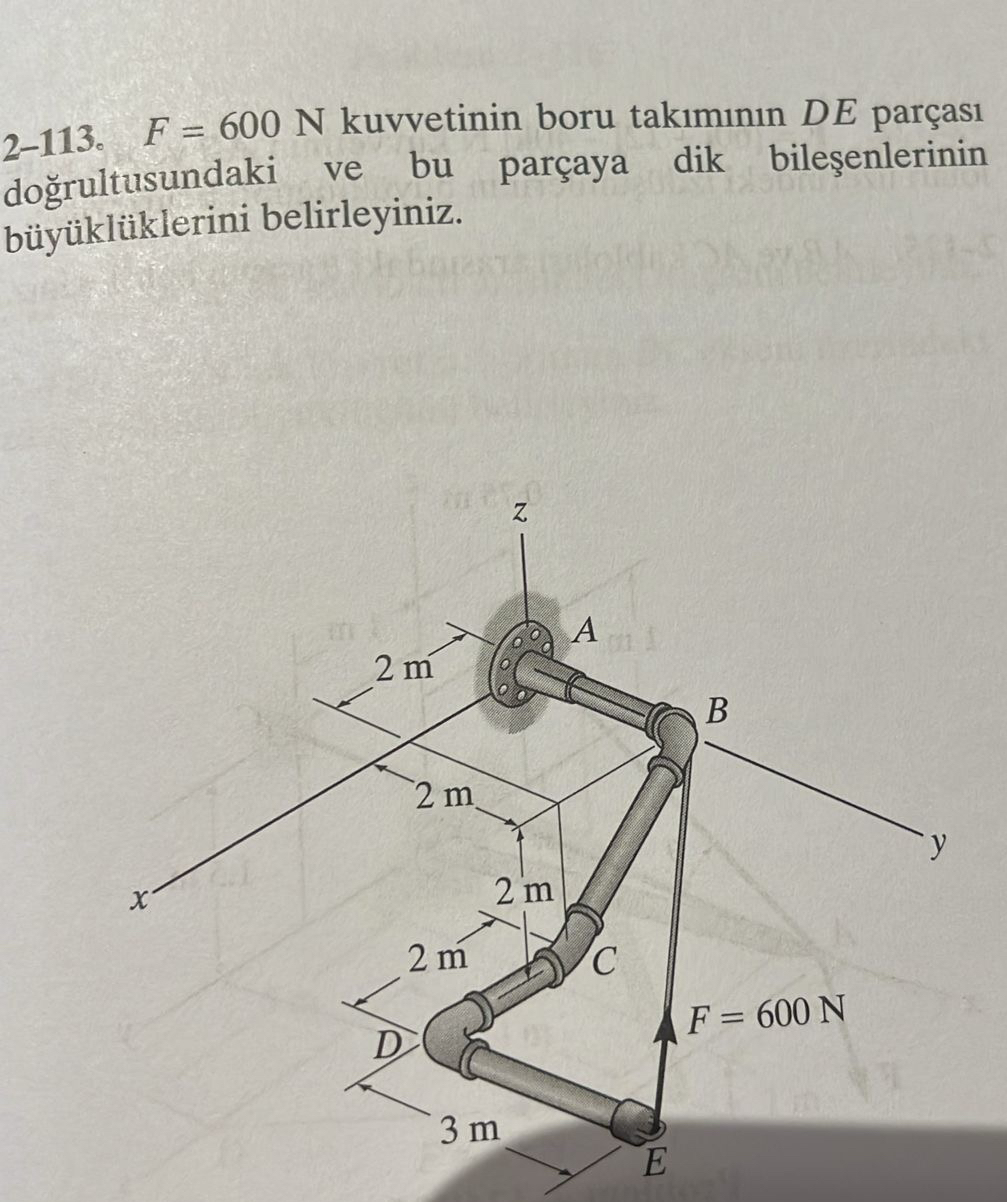 2 - 1 1 3 . F = 6 0 0 N kuvvetinin boru tak m n n