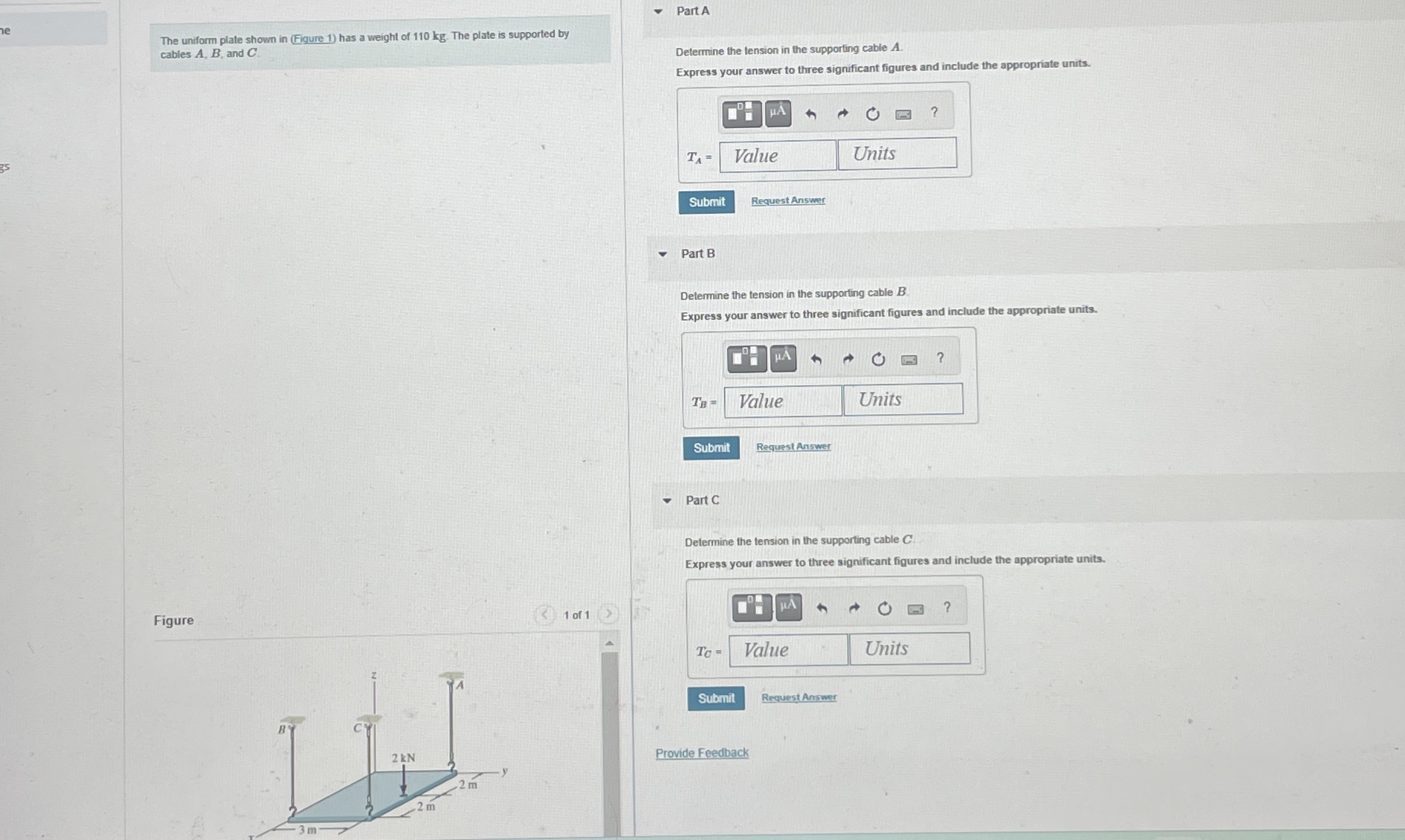The uniform plate shown in ( Figure 1 ) has a