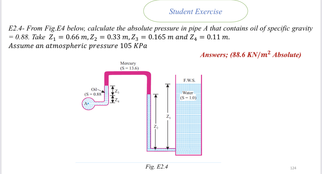 Student Exercise E 2 . 4 - From Fig.E 4 below,
