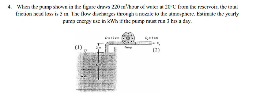 4 . When the pump shown in the figure draws \ ( 2