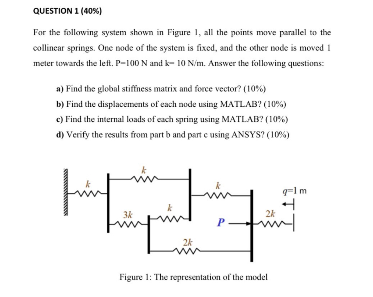 QUESTION 1 ( 4 0 % ) For the following system