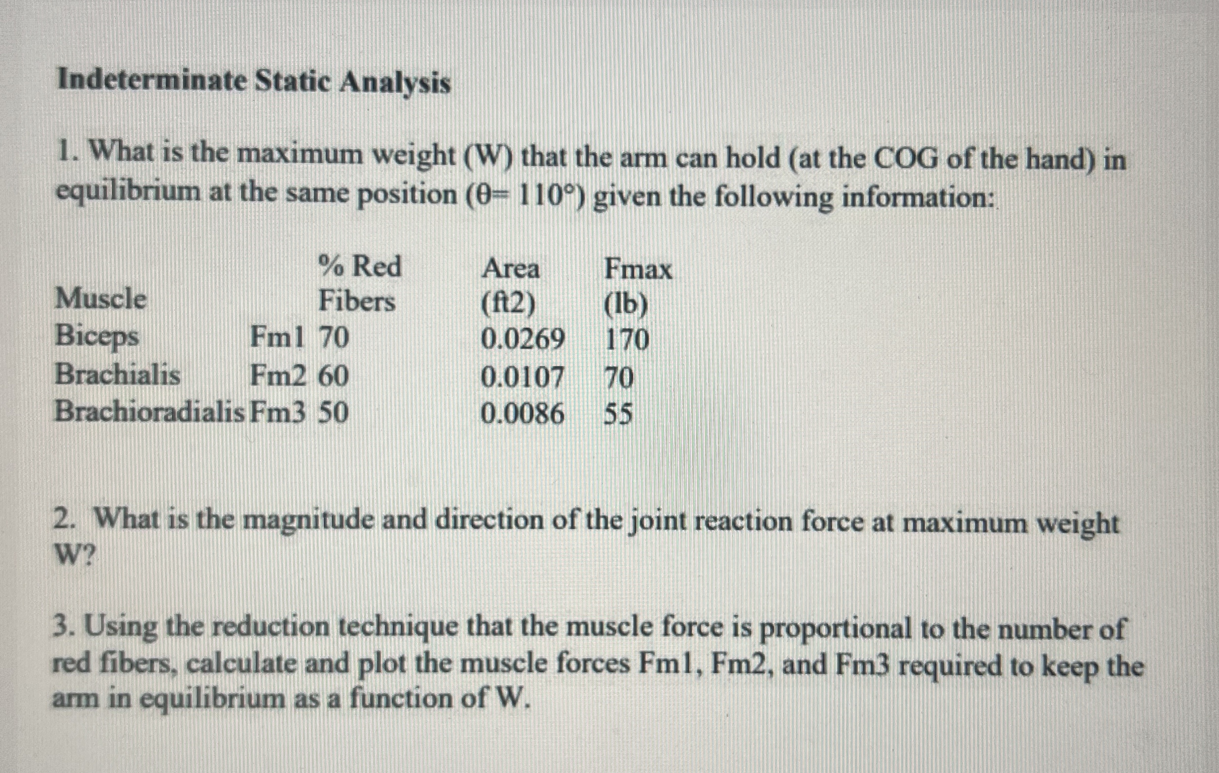 Indeterminate Static Analysis - 3 part question