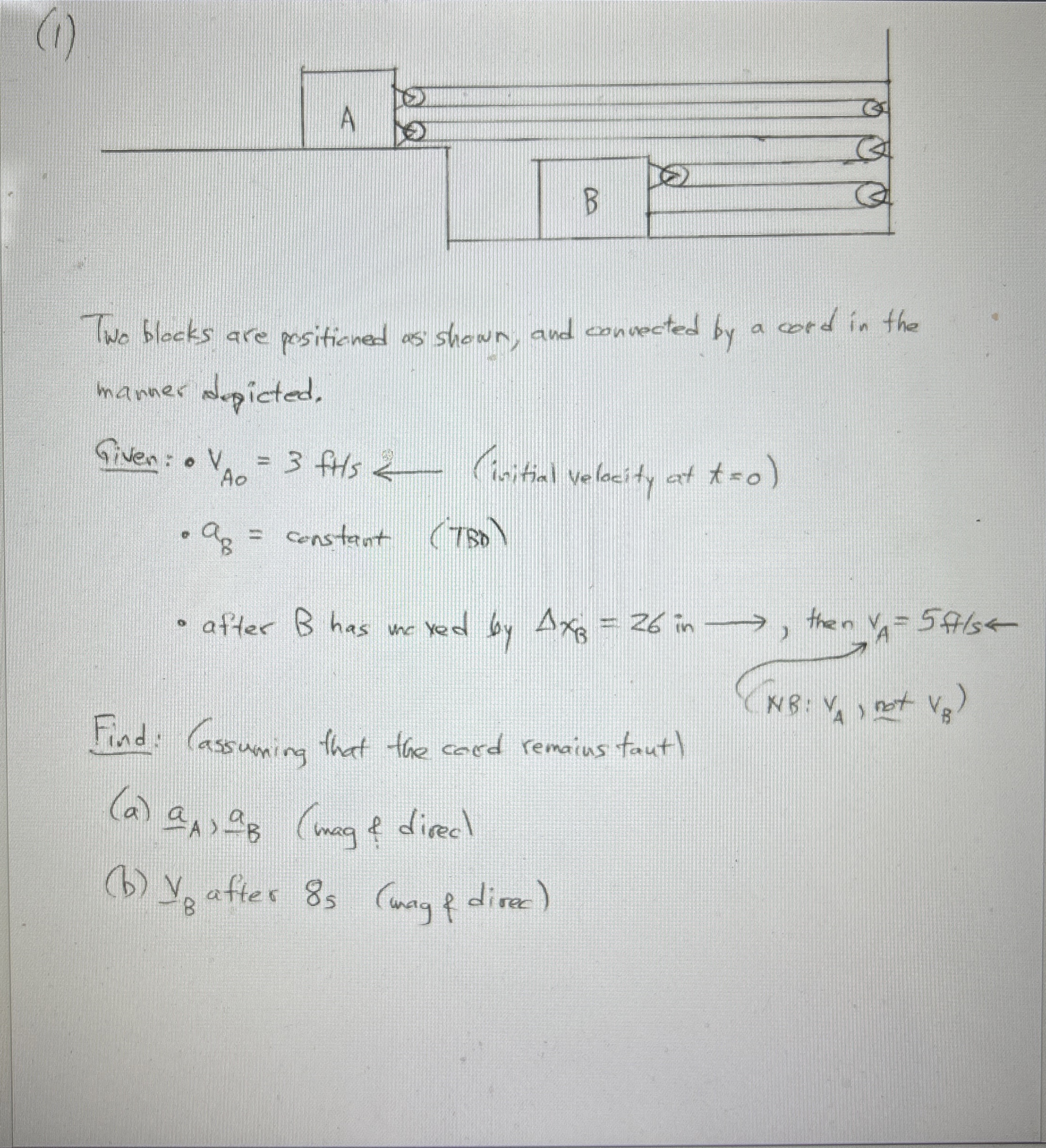 Two blocks are positioned as shown, and connected