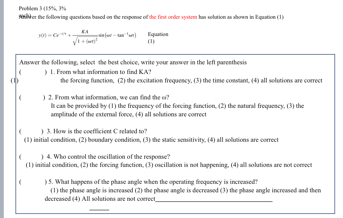 Problem 3 ( 1 5 % , 3 % eafbuder the following