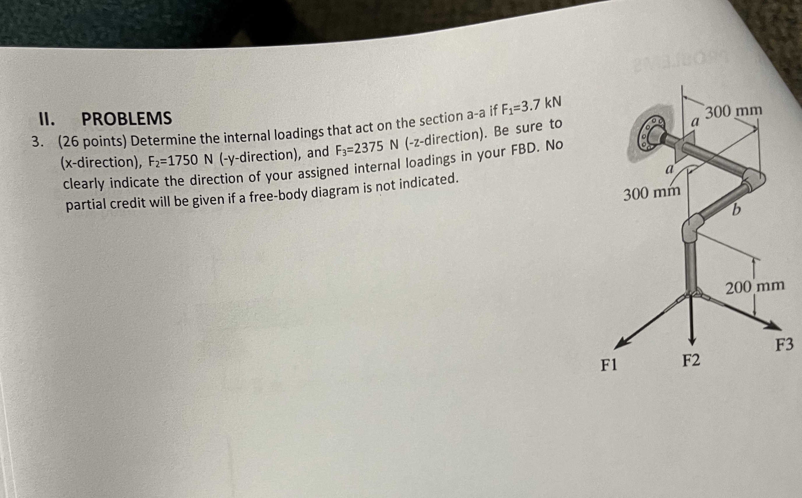 II . PROBLEMS ( 2 6 points ) Determine the