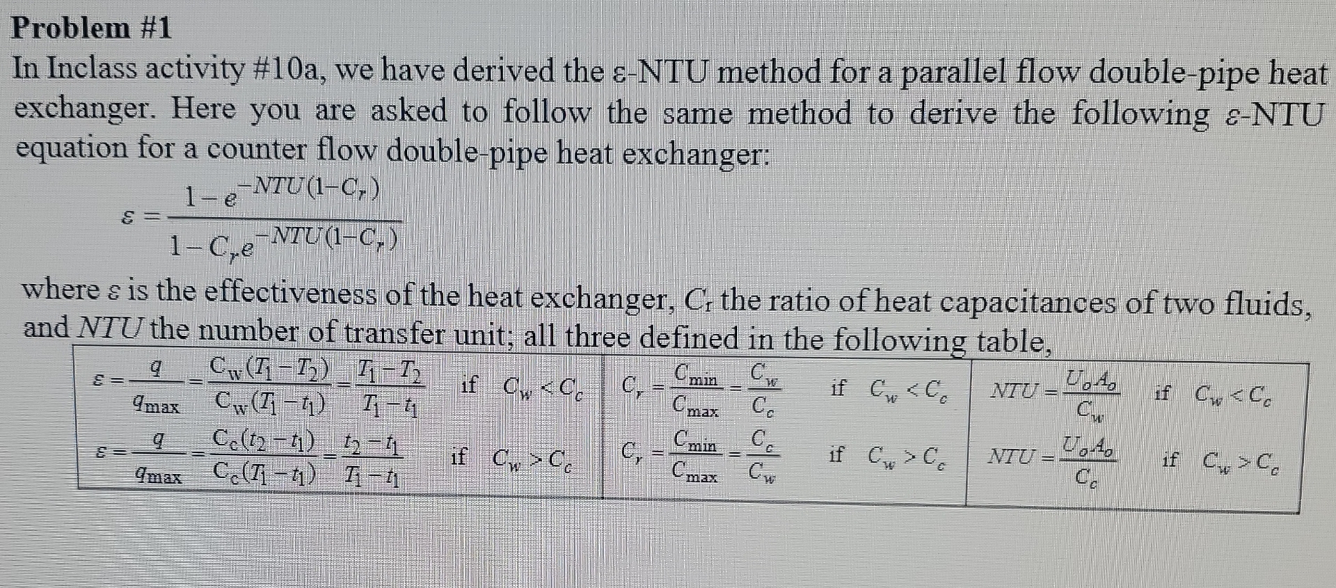 Problem # 1 In Inclass activity # 1 0 a , we have