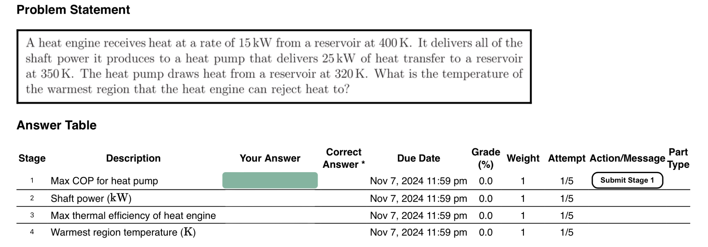 Problem Statement A heat engine receives heat at